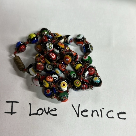 handmade necklace with glass stones worked in Venice Italy - Picture 10 of 10